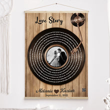 Charger l&#39;image dans la galerie, Paroles chanson poster personnalisée couple photo musical cadeau pour d&#39;anniversaire, chanson de mariage danse
