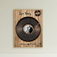 Charger l&#39;image dans la galerie, Paroles chanson poster personnalisée couple photo musical cadeau pour d&#39;anniversaire, chanson de mariage danse
