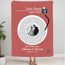 Charger l&#39;image dans la galerie, Paroles chanson Toile à suspendre personnalisée couple photo musical cadeau pour d&#39;anniversaire, chanson de mariage danse
