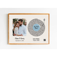 Charger l&#39;image dans la galerie, Photo couple Toile personnalisée, Cadeau d&#39;anniversaire de mariage avec code QR pour la première danse du couple
