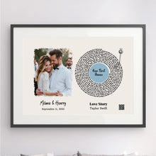 Charger l&#39;image dans la galerie, Photo couple Toile personnalisée, Cadeau d&#39;anniversaire de mariage avec code QR pour la première danse du couple
