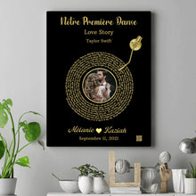 Charger l&#39;image dans la galerie, Paroles chanson Toile personnalisée couple photo musical cadeau pour d&#39;anniversaire, chanson de mariage danse
