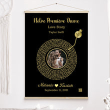 Charger l&#39;image dans la galerie, Paroles chanson Toile personnalisée couple photo musical cadeau pour d&#39;anniversaire, chanson de mariage danse
