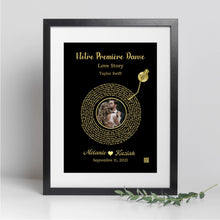Charger l&#39;image dans la galerie, Paroles chanson Toile personnalisée couple photo musical cadeau pour d&#39;anniversaire, chanson de mariage danse
