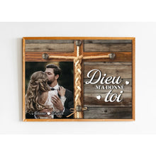 Charger l&#39;image dans la galerie, Photo de famille Impressions sur métal personnalisée cadeau pour la fête des pères, papa, mari, couple, Dieu m’a donné toi
