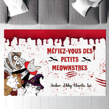 Charger l&#39;image dans la galerie, Plaque De Porte personnalisé Méfiez-vous des petits monstres Chats effrayants et agaçants, décoration d&#39;Halloween
