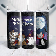 Charger l&#39;image dans la galerie, Gobelet personnalisée Méfiez-vous des Chats effrayants et agaçants, Tumbler Cadeaux Pour Halloween

