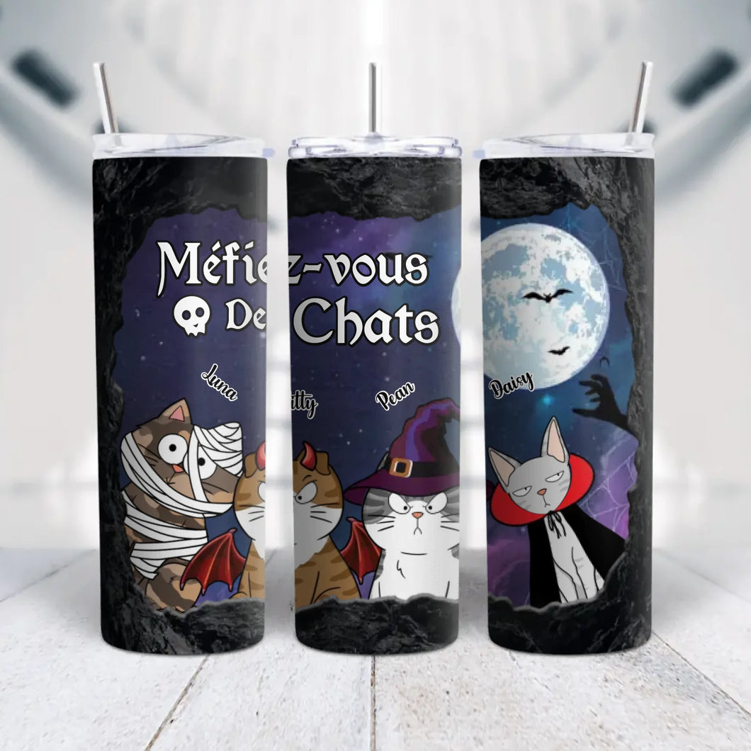 Gobelet personnalisée Méfiez-vous des Chats effrayants et agaçants, Tumbler Cadeaux Pour Halloween