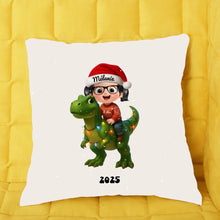Charger l&#39;image dans la galerie, Personnalisés Ornements, Décoration de Noël  Cadeaux Pour Famille, Petit Fille Enfant mignon avec un dinosaure
