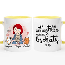 Charger l'image dans la galerie, Jusqu'à 9 chats, Porte-clés rectangulaire chat personnalisé, tasse maman chat, juste une fille qui aime les chats
