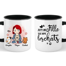 Charger l'image dans la galerie, Jusqu'à 9 chats, Porte-clés rectangulaire chat personnalisé, tasse maman chat, juste une fille qui aime les chats
