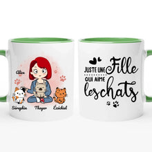 Charger l'image dans la galerie, Jusqu'à 9 chats, Porte-clés rectangulaire chat personnalisé, tasse maman chat, juste une fille qui aime les chats
