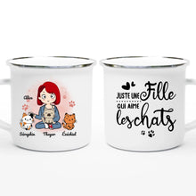 Charger l'image dans la galerie, Jusqu'à 9 chats, Porte-clés rectangulaire chat personnalisé, tasse maman chat, juste une fille qui aime les chats
