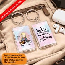 Charger l'image dans la galerie, Jusqu'à 5 chiens, Porte-clés rectangulaire personnalisé chien, tasse maman chien, juste une fille qui aime les chiens
