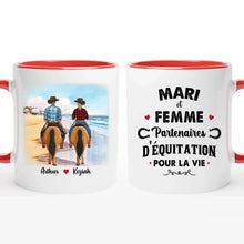 Charger l'image dans la galerie, Porte-clés acrylique cheval personnalisable, tasse cheval, Tasse de café personnalisée de couple d'équitation
