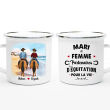 Charger l'image dans la galerie, Porte-clés acrylique cheval personnalisable, tasse cheval, Tasse de café personnalisée de couple d'équitation
