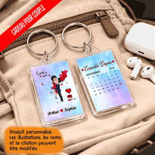Charger l'image dans la galerie, Porte-clés acrylique coeur Baiser personnalisé,  Saint-Valentin Cadeaux pour couple, Épouse et mari, Ensemble Depuis
