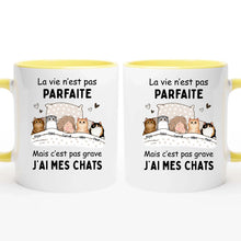 Charger l'image dans la galerie, Jusqu'à 9 chats, Porte-clés acrylique personnalisé chat, La vie n'est pas parfaite mais c'est pas grave j'ai mon chat

