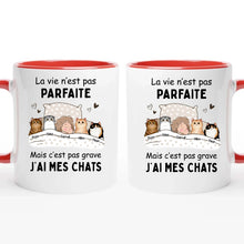 Charger l'image dans la galerie, Jusqu'à 9 chats, Porte-clés acrylique personnalisé chat, La vie n'est pas parfaite mais c'est pas grave j'ai mon chat
