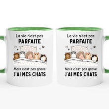 Charger l'image dans la galerie, Jusqu'à 9 chats, Porte-clés acrylique personnalisé chat, La vie n'est pas parfaite mais c'est pas grave j'ai mon chat

