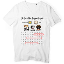 Charger l'image dans la galerie, Jusqu'à 6 chiens, mots mêlés t shirt personnalisé chien, Cadeau pour maman chien, femme simple
