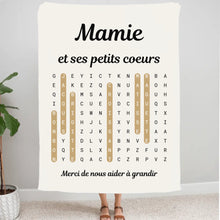 Charger l'image dans la galerie, Mots mêlés petits-enfants noms, Toile mamie personnalisée, Cadeau mamie, Fête des grand mère, Toile nom de famille personnalisé
