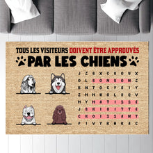 Charger l'image dans la galerie, Plaque De Porte En Métal Mots mêlés noms personnalisé chien, Tapis Tous les visiteurs doivent être approuvés par les chiens
