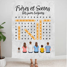 Charger l'image dans la galerie, Mots mêlés Toile personnalisée, cadeau pour Frères et Sœurs, Décoration du salon, Frères et Sœurs liés pour toujours
