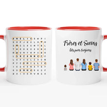 Charger l'image dans la galerie, Mots mêlés noms personnalisée mug, Tasse cadeau pour Famille, Frères et Sœurs liés pour toujours
