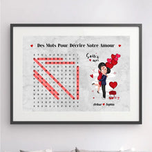 Charger l'image dans la galerie, Mots mêlés Toile personnalisé, Saint-Valentin Cadeaux pour couple, Épouse et mari, Mots pour décrire notre amour
