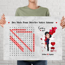 Charger l'image dans la galerie, Mots mêlés Toile personnalisé, Saint-Valentin Cadeaux pour couple, Épouse et mari, Mots pour décrire notre amour
