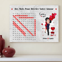 Charger l'image dans la galerie, Mots mêlés Toile personnalisé, Saint-Valentin Cadeaux pour couple, Épouse et mari, Mots pour décrire notre amour
