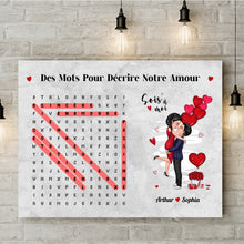 Charger l'image dans la galerie, Mots mêlés Toile personnalisé, Saint-Valentin Cadeaux pour couple, Épouse et mari, Mots pour décrire notre amour
