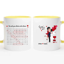 Charger l'image dans la galerie, Mots mêlés Mug personnalisé, Tasse Saint-Valentin Cadeaux pour couple, Épouse et mari, Mots pour décrire notre amour
