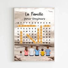 Charger l'image dans la galerie, Mots mêlés Plaid personnalisée, Couverture cadeau pour Famille, Maman at papa chien, chat, La famille pour toujours
