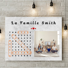 Charger l'image dans la galerie, Mots mêlés Noms Toile personnalisé, Saint-Valentin Cadeaux pour couple, Épouse et mari, télécharger une photo de famille
