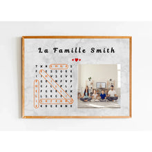 Charger l'image dans la galerie, Mots mêlés Noms Toile personnalisé, Saint-Valentin Cadeaux pour couple, Épouse et mari, télécharger une photo de famille
