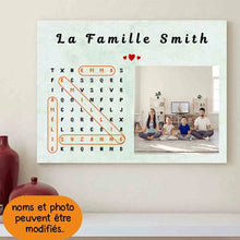 Charger l'image dans la galerie, Mots mêlés Noms Toile personnalisé, Saint-Valentin Cadeaux pour couple, Épouse et mari, télécharger une photo de famille
