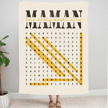 Charger l'image dans la galerie, Mots mêlés Plaid personnalisée, Couverture cadeau pour maman, fête des mères, anniversaire, pourquoi nous t'aimons
