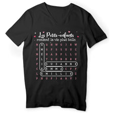 Charger l'image dans la galerie, Mots mêlés T-shirt personnalisé noms, cadeau grand-père grand-mère, Les petits-enfants rendent la vie plus belle
