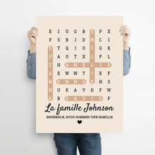 Charger l'image dans la galerie, Mots mêlés Poster personnalisée, Toile cadeau pour Famille, chien, chat, Ensemble, nous formons une famille
