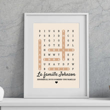 Charger l'image dans la galerie, Mots mêlés Poster personnalisée, Toile cadeau pour Famille, chien, chat, Ensemble, nous formons une famille

