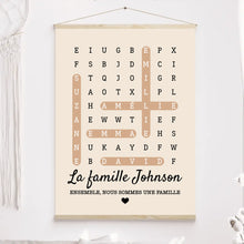Charger l'image dans la galerie, Mots mêlés Poster personnalisée, Toile cadeau pour Famille, chien, chat, Ensemble, nous formons une famille
