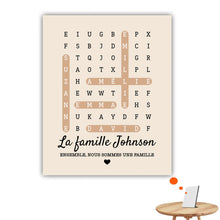 Charger l'image dans la galerie, Mots mêlés Poster personnalisée, Toile cadeau pour Famille, chien, chat, Ensemble, nous formons une famille
