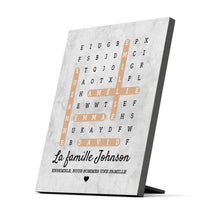 Charger l'image dans la galerie, Mots mêlés Impression sur table personnalisée, TableTop Print cadeau pour Famille, chien, chat, Ensemble, nous formons une famille
