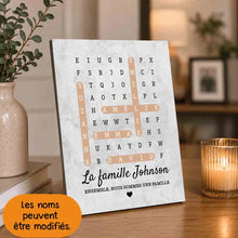 Charger l'image dans la galerie, Mots mêlés Impression sur table personnalisée, TableTop Print cadeau pour Famille, chien, chat, Ensemble, nous formons une famille
