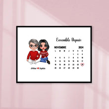 Charger l'image dans la galerie, Noël Cadeaux significatifs pour mari et femme, Calendrier Bloc Acrylique personnalisée pour les couples année ensemble
