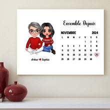 Charger l'image dans la galerie, Noël Cadeaux significatifs pour mari et femme, Calendrier Bloc Acrylique personnalisée pour les couples année ensemble
