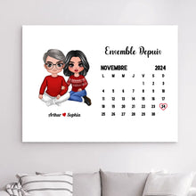 Charger l'image dans la galerie, Noël Cadeaux significatifs pour mari et femme, Calendrier Bloc Acrylique personnalisée pour les couples année ensemble
