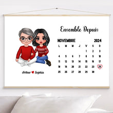 Charger l'image dans la galerie, Noël Cadeaux significatifs pour mari et femme, Calendrier Bloc Acrylique personnalisée pour les couples année ensemble
